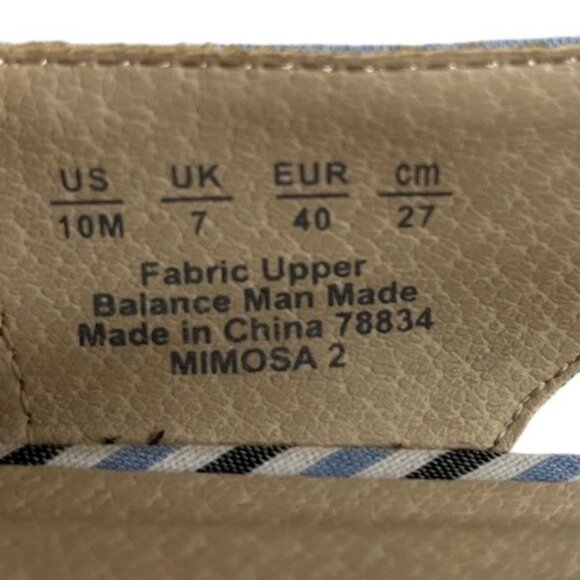 LifeStride Mimosa 2 Fabric Upper Stiped Open Toe Slingback Wedge Sandal Size 10 - Picture 5 of 16